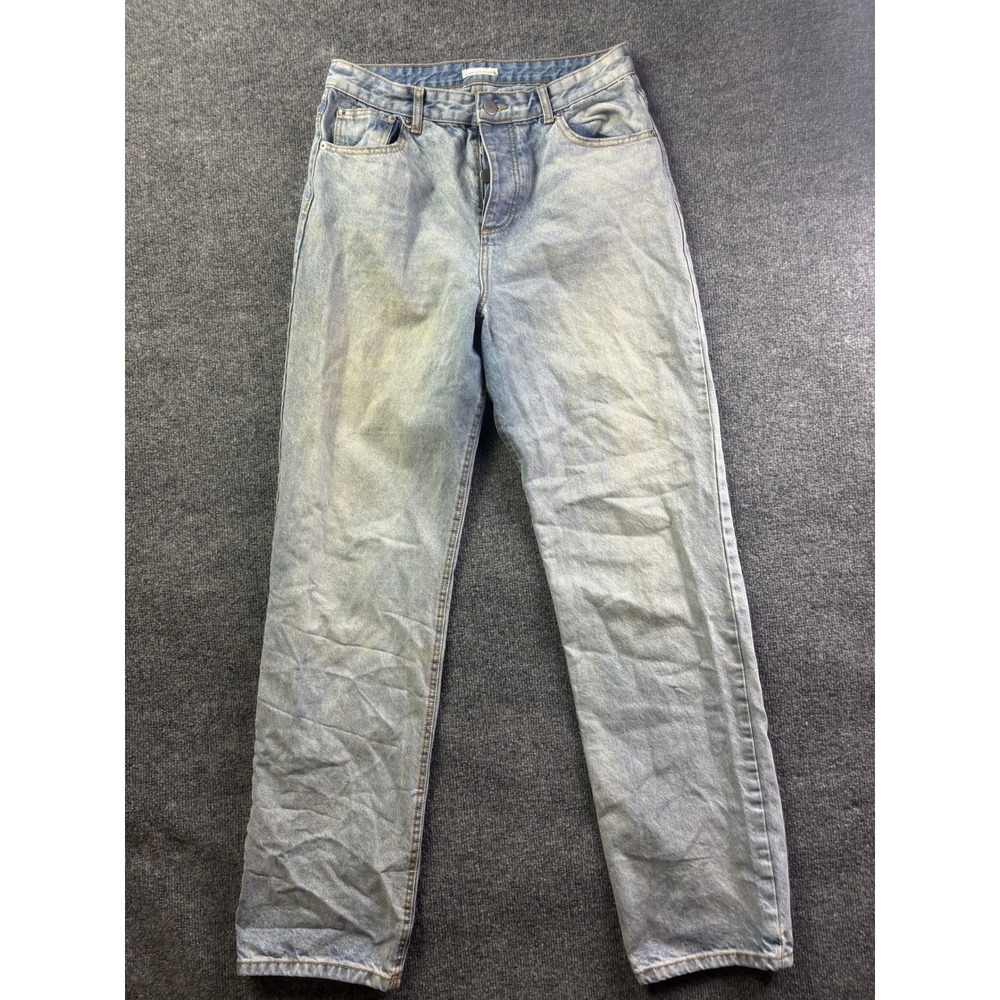Avec Les Filles Jeans Women 30 Blue Light Washโ Straight High Rise Button Fly